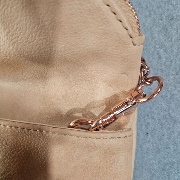 Free People Bag Pink Foldover Twin City Vegan Crossbody 8" Chain Powder Pink - Picture 9 of 11